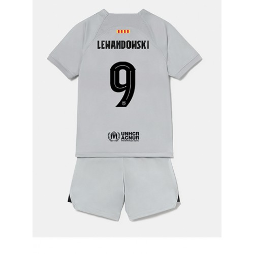 Dres Barcelona Robert Lewandowski #9 Rezervni za djecu 2022-23 Kratak Rukav (+ kratke hlače)